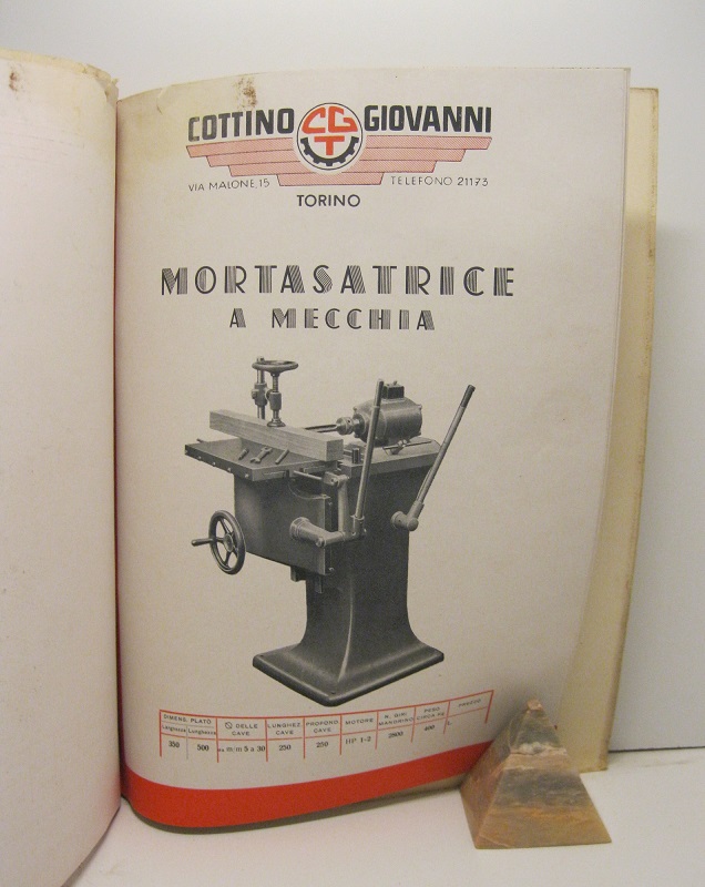 Cottino Giovanni. Officina specializzata di macchine, apparati, frese, seghe, mecchie, coltelli e utensili per lavorazione del legno. Specialità lame per seghe a nastro